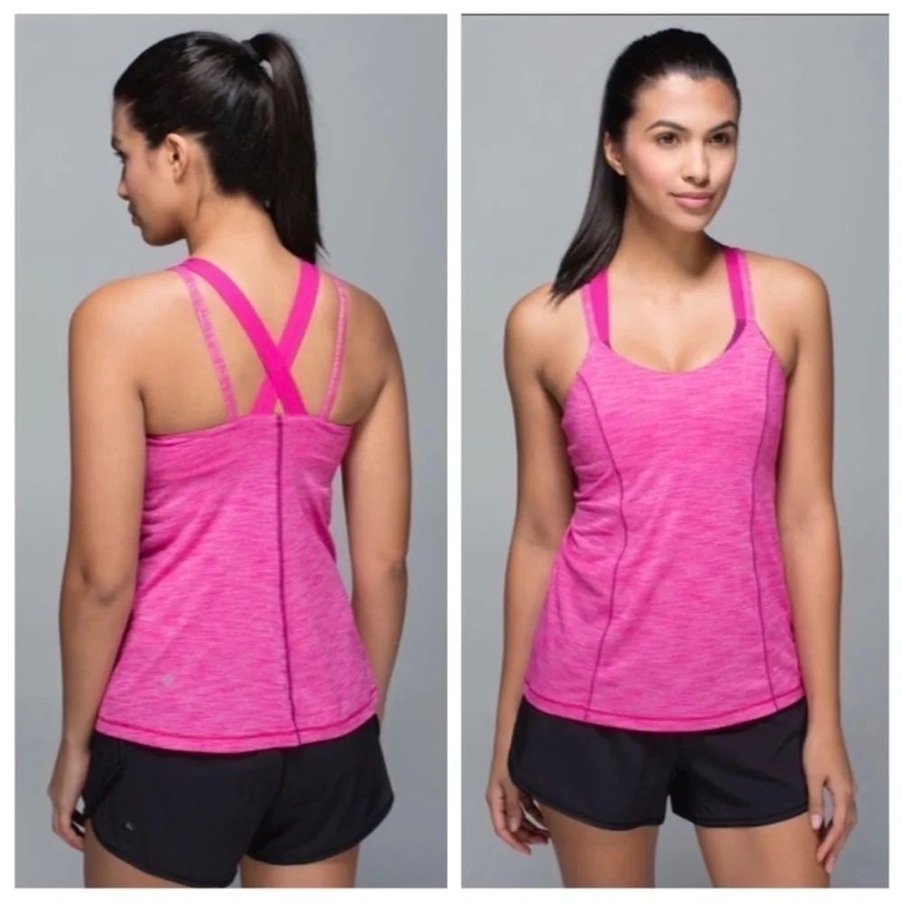 Lululemon Run For Gold Tank Bra Combo Heathered Jewelled Magenta / Regal Plum